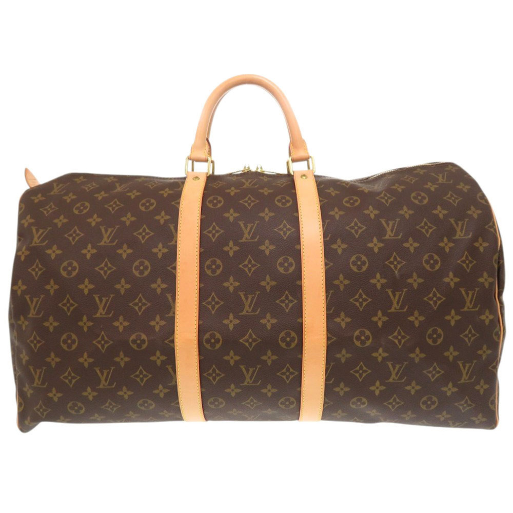 LOUIS VUITTON Brown Monogram Keepall 55 Boston Bag